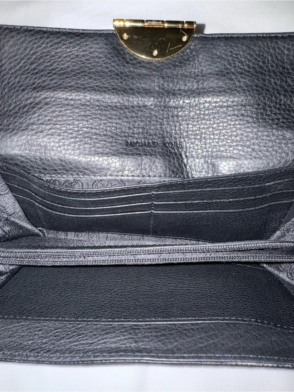 Michael Kors Leopard Haircalf Leather Turn Lock Wallet Clutch